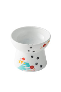 Necoichi Raised Stress Free Cat Food Bowl, Elevated, Backflow Prevention, Dishwasher And Microwave Safe, No1 Seller In Japan (Fuji Limited Edition, Large)