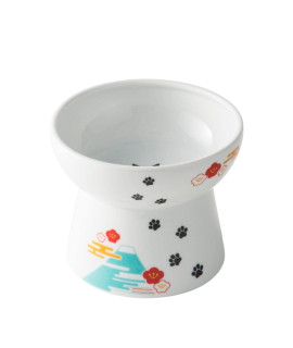 Necoichi Raised Stress Free Cat Food Bowl, Elevated, Backflow Prevention, Dishwasher And Microwave Safe, No1 Seller In Japan (Fuji Limited Edition, Large)
