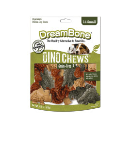 Dreambone Small Dinochews Grain Free Dog Chews 14 Count (Pack Of 24)