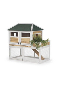Prevue Pet Products 4701 Chicken Coop with Herb Planter, Natural/White