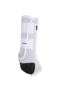 Classic Equine Legacy2 Tall-Hind Support Boots, White, Medium