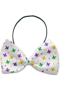 confetti Fleur de Lis Mardi gras Pet Bow Tie