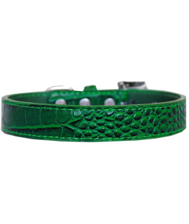 Mirage Pet Products Tulsa Plain croc Dog collar Emerald green Size 16