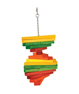 Happy Beaks Toy colored Wooden Blocks Spiral