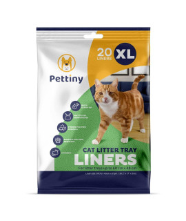 Pettiny 20 XL cat Litter Box Liners with Drawstrings Scratch Resistant cat Litter Bags for Extra Large Litter Trays