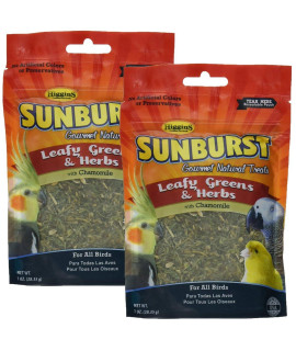 Higgins Sunburst Leafy Greens & Herbs Gourmet Treats for All Birds (2 Pack)