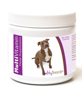 Healthy Breeds Pit Bull Multivitamin for Dogs - Vet Recommended Daily Supplement - Bacon Flavored - 60 Soft chews
