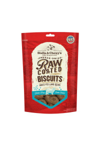 Stella & Chewy? Freeze-Dried Raw Coated Dog Biscuits - Grass-Fed Lamb Recipe - Protein Rich, Grain Free Dog & Puppy Treat - Great Snack for Training & Rewarding - 9 oz Bag