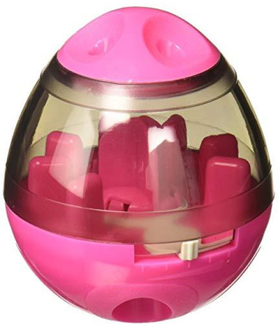 Wellood FBA0001_P 1 Interactive Dog Toy, Treat-Dispensing Ball for Dogs & Cats: Increases IQ & Mental Stimulation, Tumbler Design Slow Feeder Easy to Clean Pink