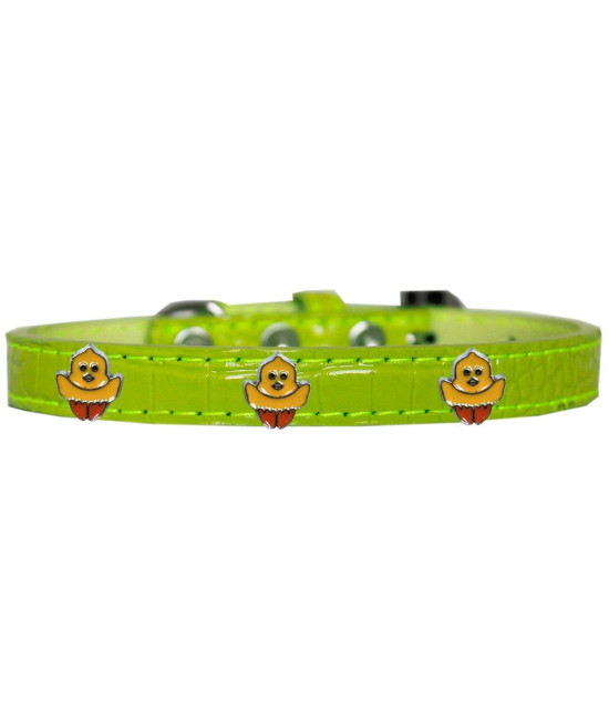 Mirage Pet Products chickadee Widget croc Dog collar Lime green Size 12