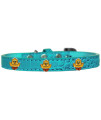 Mirage Pet Products chickadee Widget croc Dog collar Turquoise Size 16