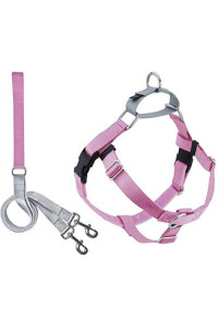2 Hounds Design Freedom No Pull Dog Harness | Adjustable Gentle Comfortable Control for Easy Dog Walking |for Small Medium and Large Dogs | Made in USA | Leash Included | 1" XXL Rose