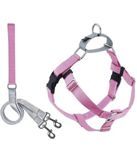 2 Hounds Design Freedom No Pull Dog Harness | Adjustable Gentle Comfortable Control for Easy Dog Walking |for Small Medium and Large Dogs | Made in USA | Leash Included | 1" XXL Rose