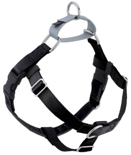 2 Hounds Design Freedom No Pull Dog Harness Adjustable gentle comfortable control for Easy Dog Walking for Small Medium and Large Dogs Made in USA Leash Not Included 58 XS Black