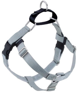 2 Hounds Design Freedom No Pull Dog Harness Adjustable gentle comfortable control for Easy Dog Walking for Small Medium and Large Dogs Made in USA Leash Not Included 58 MD Silver