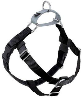 2 Hounds Design Freedom No Pull Dog Harness Adjustable gentle comfortable control for Easy Dog Walking for Small Medium and Large Dogs Made in USA Leash Not Included 58 SM Black
