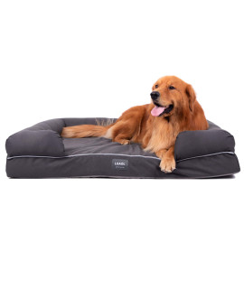 LOAOL Ultimate Large Dog Bed, Orthopedic Memory Foam, Waterproof Liner, Bolster Dog Beds for Medium/Large/Extra Large Dogs, Durable Removable Machine Washable Cover, Breathable Comfort Sofa Dog Bed