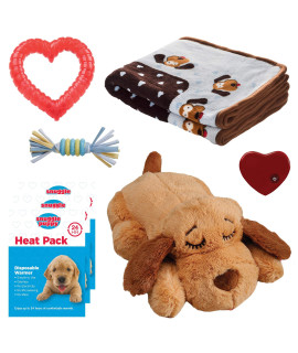Snuggle Puppy New Puppy Starter Kit (Blue) - Heartbeat Stuffed Toy for Dogs - Pet Anxiety Relief and Calming Aid
