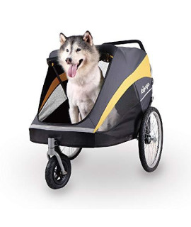 Large Pet Stroller For One Large Or Multiple Medium Dogs With Air Filled Tire Suspension And Aluminum Frames, Rain Cover Included