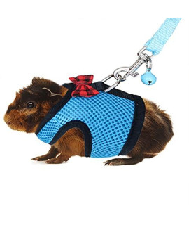 Rypet Guinea Pig Harness And Leash - Soft Mesh Small Animal Harness With Safe Bell, No Pull Comfort Padded Vest For Guinea Pigs, Ferret, Chinchilla And Similar Small Animals