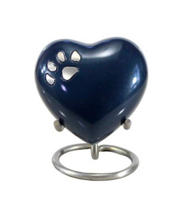 eSplanade Pet cremation Urn Memorials container Jar Pot Brass Urn Metal Urn Burial Urn Memorials Keepsake Pet Dog cat Urn (Blue with Stand)