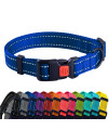 collarDirect Reflective Dog collar for a Small, Medium, Large Dog or Puppy with a Quick Release Buckle - Boy and girl - Nylon Suitable for Swimming (12-16 Inch, Blue)