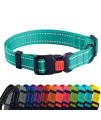 collarDirect Reflective Dog collar for a Small, Medium, Large Dog or Puppy with a Quick Release Buckle - Boy and girl - Nylon Suitable for Swimming (14-18 Inch, Mint green)