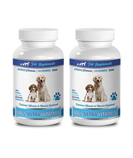 Dog Minerals Vitamins - Dogs Ultra Vitamins - cHEWABLE - Advanced Formula - Premium Minerals - Dog calcium Supplements - 2 Bottle (240 chews)