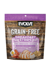 Evolve grain Free Turkey, Bacon and Egg Flavored Breakfast Strips Dog Treats, 25oz
