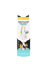 RADIUS Adult Kit Dog Toothbrush USDA Organic Dental Solutions 0.8oz Toothpaste Firm Bristle & Non Toxic for Dogs Designed to Clean Teeth - Pack of 1