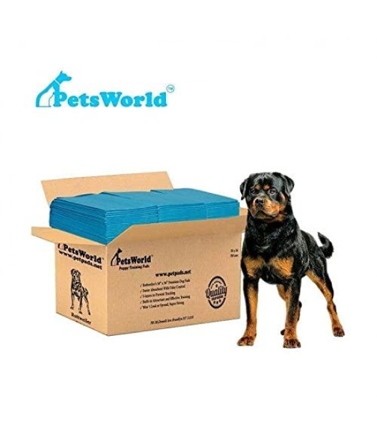 PETSWORLD 50 Count 30x36 Strong & Super Absorbent Puppy Training Pads, Leak Proof