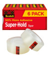 Scotch Super-Hold Tape, 6 Rolls, 50 More Adhesive, Trusted Favorite, 34 x 800 Inches, Boxed (700S6)