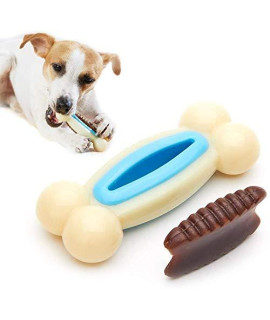 Dog Toys for Aggressive Chewers, SmoonS 2 in 1 Pet Toy with Unique Natural Cowhide Taste [ Durable ][ Healthful ] for Medium & Large Dogs (Bone L 2.0x5.9x2.0)