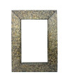 HomeRoots Decor Luxurious Rectangle Dressing Mirror with Gravel-Like Mosaic Frame - 34 x 48 x 4, Bronze
