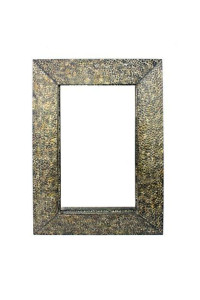 HomeRoots Decor Luxurious Rectangle Dressing Mirror with Gravel-Like Mosaic Frame - 34 x 48 x 4, Bronze