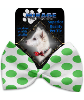 White and green Dotted Pet Bow Tie