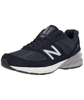 New Balance Mens Made in US 990 V5 Sneaker, NavySilver, 105 Wide