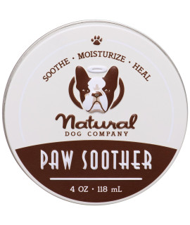 Natural Dog company Paw Soother Balm, 4 oz Tin, Dog Paw cream and Lotion, Moisturizes & Soothes Irritated Paws & Elbows, Protects from cracks & Wounds