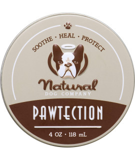 Natural Dog Company Pawtection Dog Paw Balm Tin, Protects Paws From Hot Surfaces, Sand, Salt, Snow, Organic, All Natural Ingredients (4 Oz Tin)