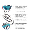 Kurgo Long Haul Joring Canicross Harness, Weight Pull Dog Harness for Canicross, Skijoring, & Bikejoring (Large), Coastal Blue, Model:K01833
