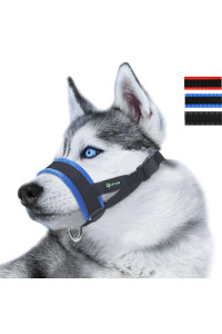 Nylon Dog Muzzle for Small,Medium,Large Dogs Prevent from Biting,Barking and chewing,Adjustable Loop(XXXLBlue)