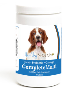 Healthy Breeds Welsh Springer Spaniel All in One Multivitamin - complete with Probiotics, glucosamine, chondroitin Omegas - 90 Soft chewy Treats