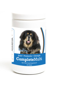 Healthy Breeds Tibetan Mastiff All in One Multivitamin - complete with Probiotics, glucosamine, chondroitin & Omegas - 90 Soft chewy Treats