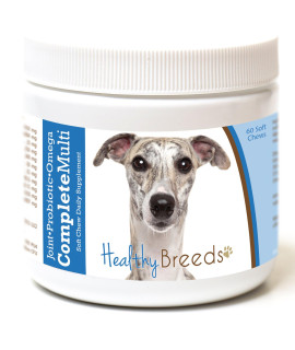 Healthy Breeds Whippet All in One Multivitamin - complete with Probiotics, glucosamine, chondroitin Omegas - 60 Soft chewy Treats