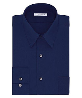 Van Heusen Mens Size Tall Fit Dress Shirts Poplin, Persian Blue, 18 Neck 35-36 Sleeve
