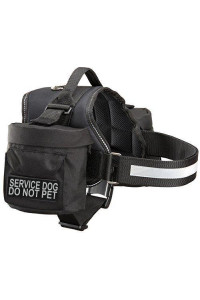 Service Dog Do Not Pet Harness with Removable Saddle Bag Backpack Harness Carrier Traveling. 2 Removable Service Dog DO NOT PET Removable Patches. Please Measure Dog Before Ordering.