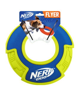 Nerf Dog Toss and Retrieve Flying Disc Dog Toys, Blue/Green