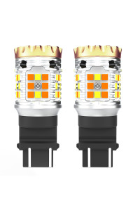 LASFIT 3157 Switchback LED Bulb 3057 4157 Dual color Anti Hyper Flash Built-in Load Resistor Amber Turn Signal Light Blinker, White Daytime Running Parking Light, ONLY Standard Socket(Pack of 2)