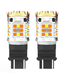 LASFIT 3157 Switchback LED Bulb 3057 4157 Dual color Anti Hyper Flash Built-in Load Resistor Amber Turn Signal Light Blinker, White Daytime Running Parking Light, ONLY Standard Socket(Pack of 2)