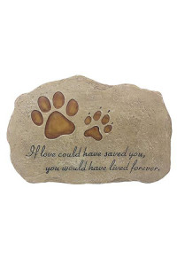 KEXMY Pet Memorial Stone Grave Marker for Dog or Cat, Pet Dog Garden Stone for Outdoor Backyard Patio or Lawn,Syampathy Pet Dog Loss Gifts (Paw Print Stone)